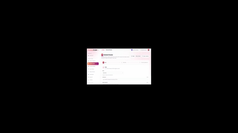 Content calendar scheduling faceless posts across five platforms