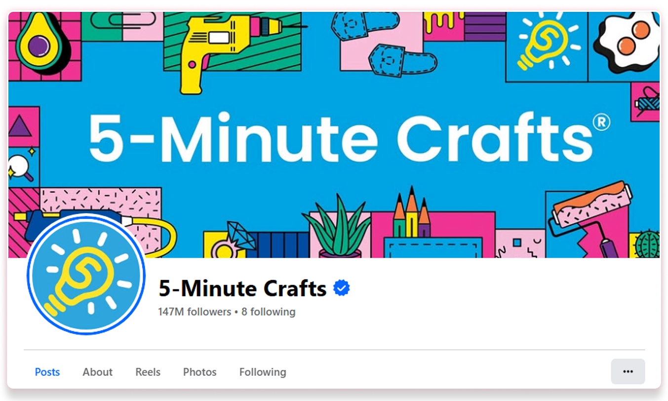 5-Minute Crafts video shared on Facebook