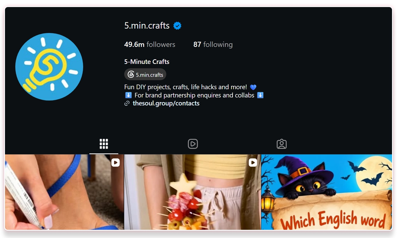 5-Minute Crafts Reel preview
